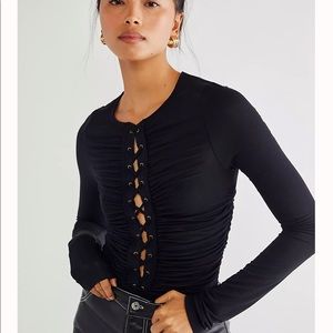 Free People Bella Lace Up Top